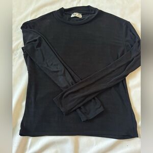 Vintage Long Sleeve Semi Sheer Black Shirt